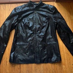 Leather patterned fall jacket
